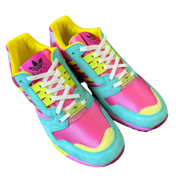 Gucci X Adidas ZX 8000 Low Top Sneakers Womens Pink Green 8US 8.5 New